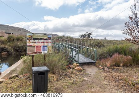 Kromrivier, South Africa - Sep 5, 2022: Pedestrian Bridge Over The Krom River At Kromrivier Cederber