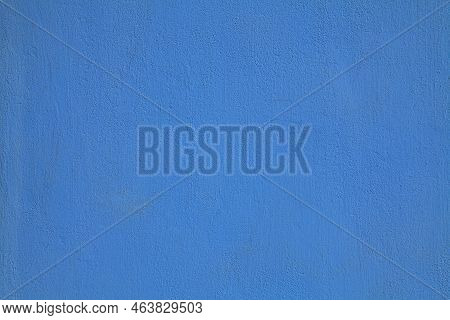 Navy Blue Or Sapphirine Wall, Texture, Background. The Building Wall, Painted With Water-based Paint