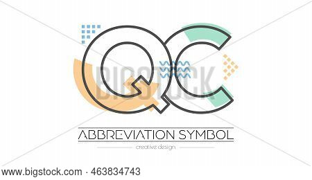 Letters Q And C. Merging Of Two Letters. Initials Logo Or Abbreviation Symbol. Vector Illustration F