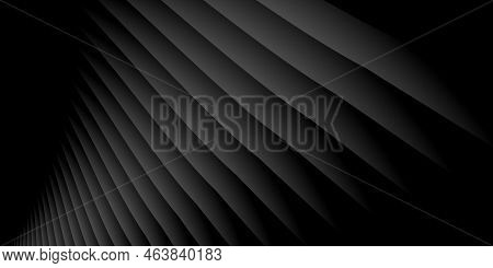 Abstract Wide Horizontal Background Or Pattern With An Illustration Of Black And Gray Gradient Lines