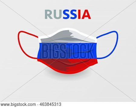 Russia Corona Virus Mask Design With Russian Flag