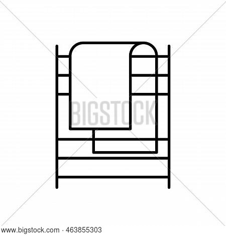 Heated Towel Outline Vector Black Icon. Eps 10.... Towel Dryer For Bathroom Sign. Modern Interior...