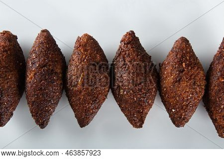 Roasted Kibe. Traditional Brazilian Snack. White Background