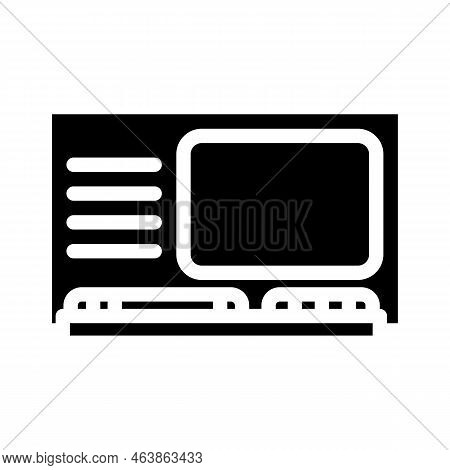 Computer Pc Retro Gadget Glyph Icon Vector. Computer Pc Retro Gadget Sign. Isolated Symbol Illustrat
