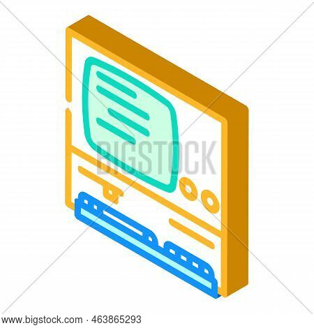 Computer Pc Old Gadget Isometric Icon Vector. Computer Pc Old Gadget Sign. Isolated Symbol Illustrat