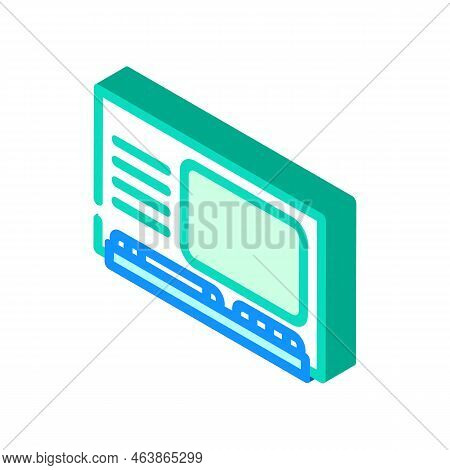 Computer Pc Retro Gadget Isometric Icon Vector. Computer Pc Retro Gadget Sign. Isolated Symbol Illus