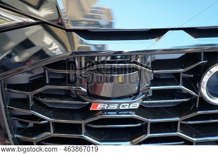 Bordeaux , Aquitaine  France - 10 10 2022 : Audi Q8 Rs Front Camera And Logo Brand And Text Sign Of 