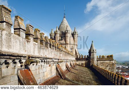 Exterior View Of The Cathedral Of Evora (alentejo, Portugal), Dedicated To The Lady Of Assumption (n