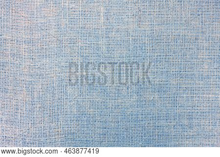 Blue Burlap With Beautiful Canvas Texture Of Blue Fabric In Retro Style With Beautiful Blue Fabric C