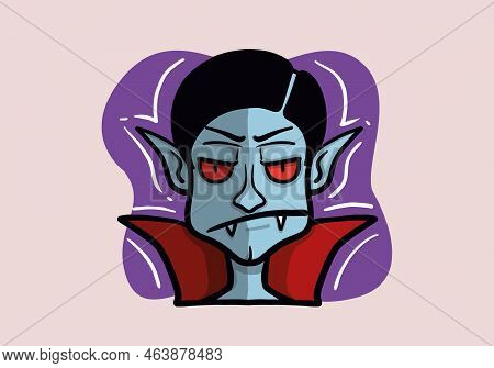Hand Drawn Vampire Vector Cartoon Character. Eps10 Illüstration
