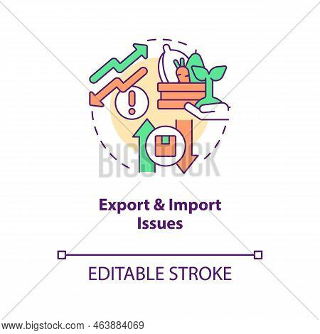 Agro Export And Import Issues Concept Icon. International Agricultural Product Trade Abstract Idea T