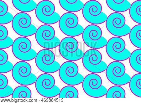 Funny Vector Pattern Made Of Spiral Shells, Vector