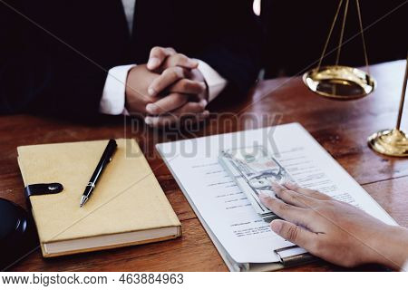 Fraudulent Payment Between Lawyer And Client, Concept Corruption