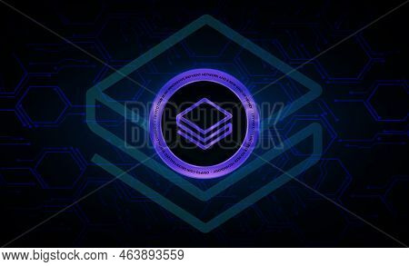 Stratis-strax Virtual Currency Images. 3d Illustration. Coin Logo.