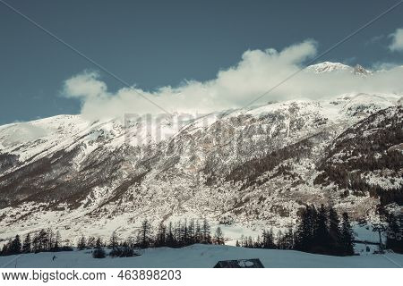 Ski Slopes Of Val Cenis In The Vanoise Park, France