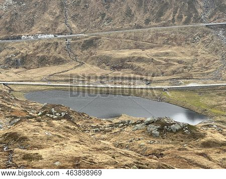 Autumn Atmosphere On The Nameless Lakes In The Swiss Alpine Area Of The St. Gotthard Pass (gotthardp