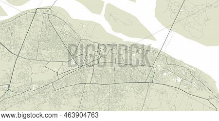 Vector Map Of Patna, India. Urban City Road Map Poster Illustration. Patna Map Art.