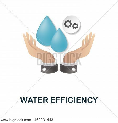 Water Efficiency Icon. 3d Illustration From Esg Collection. Creative Water Efficiency 3d Icon For We