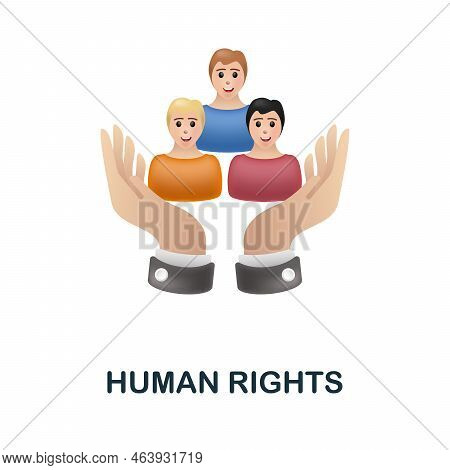 Human Rights Icon. 3d Illustration From Esg Collection. Creative Human Rights 3d Icon For Web Design