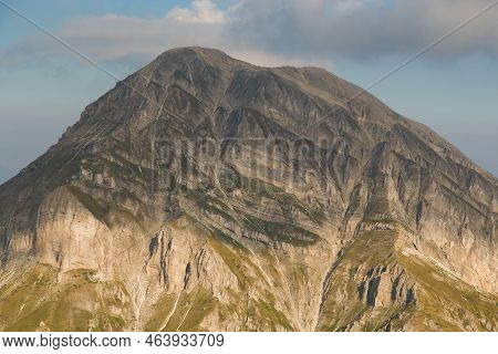 Morning View Of The Peak Of High Mountain In The Park Of Gran Sasso And Monti Della Laga