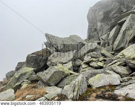 Rocks And Stones In The Autumn Swiss Alpine Environment And In The St. Gotthard Pass (gotthardpass) 