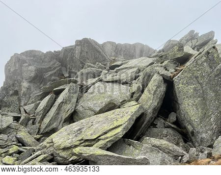 Rocks And Stones In The Autumn Swiss Alpine Environment And In The St. Gotthard Pass (gotthardpass) 