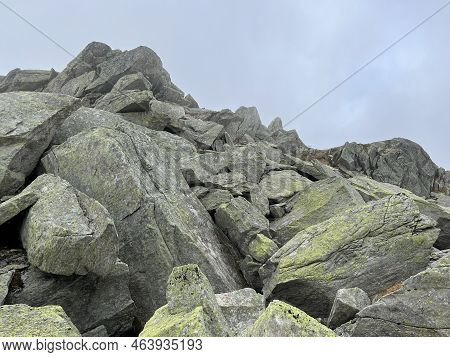 Rocks And Stones In The Autumn Swiss Alpine Environment And In The St. Gotthard Pass (gotthardpass) 