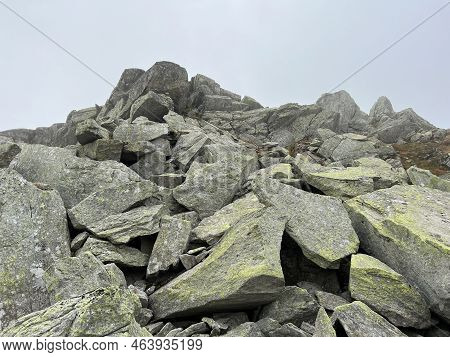 Rocks And Stones In The Autumn Swiss Alpine Environment And In The St. Gotthard Pass (gotthardpass) 