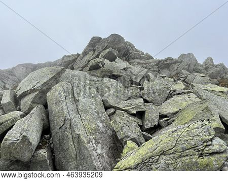 Rocks And Stones In The Autumn Swiss Alpine Environment And In The St. Gotthard Pass (gotthardpass) 