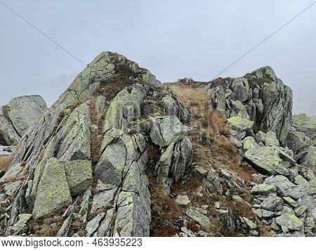 Rocks And Stones In The Autumn Swiss Alpine Environment And In The St. Gotthard Pass (gotthardpass) 