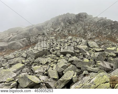 Rocks And Stones In The Autumn Swiss Alpine Environment And In The St. Gotthard Pass (gotthardpass) 