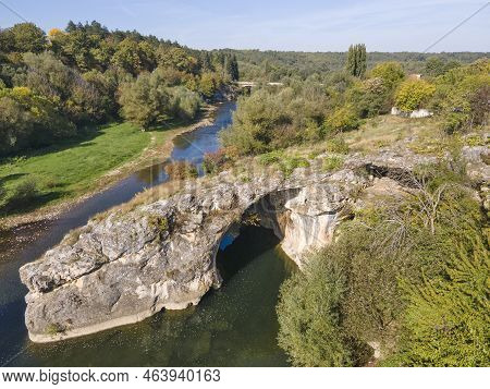 Aerial View Of Vit River, Passing Near Village Of Aglen,  Bulgaria