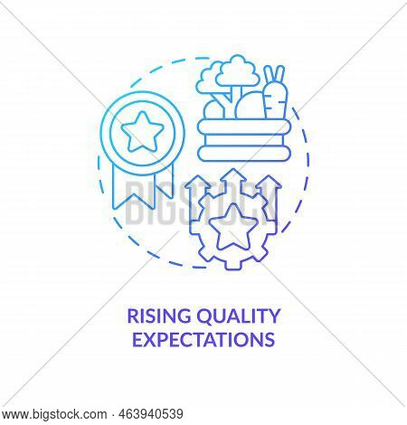 High Farm Product Quality Expectations Blue Gradient Concept Icon. Food Security. Agriculture Safety