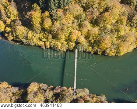 Aerial Autumn View Of Pasarel Reservoir, Bulgaria