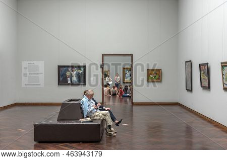Visitors At The Staedel Museum Frankfurt, Germany