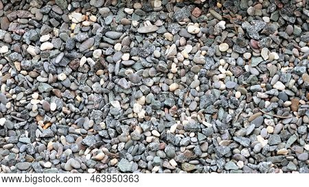 Gravel For Background  At Dry Sunny Day