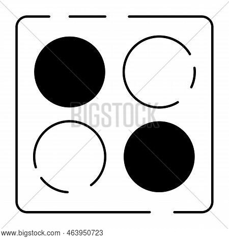 Line Icon Board Game Or Table Game Element Fun And Activity Vector Illustration Othello Or Go.