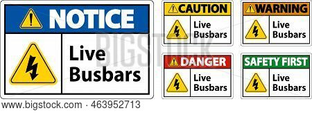 Symbol Live Busbars Sign On White Background