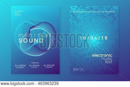 Abstract Music Flyer. Techno Dj Party. Electro Dance Event. Elec