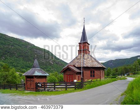 Bøverdal Church In Galdesanden, Norway. It Was Built In An Octagonal Design In 1864 And Seats About 