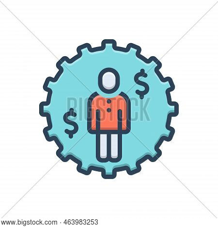 Color Illustration Icon For Obligation Devoir Liability Duty Requirement Responsibility Economy Cogw