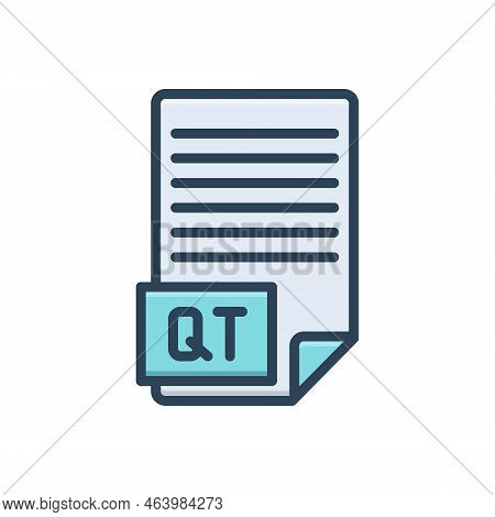 Color Illustration Icon For Qt Abbreviation Company Font Letter Typography Document File Paper