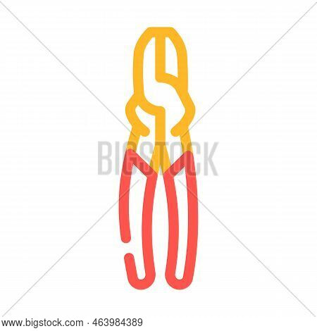 Linesman Pliers Color Icon Vector. Linesman Pliers Sign. Isolated Symbol Illustration