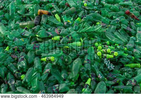 Malakand Division , Kpk, Pakistan, October, 07, 2022: Discarded Plastic Bottles Is A Huge Environmen
