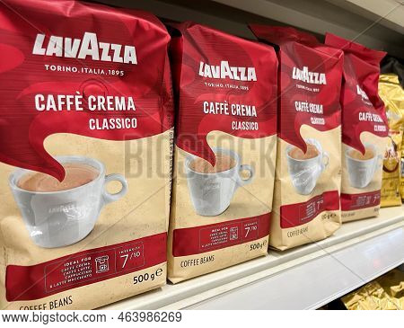 Poznan, Poland - 10.20.2022: Lavazza Caffe Crema Classico Coffee Beans In A Package