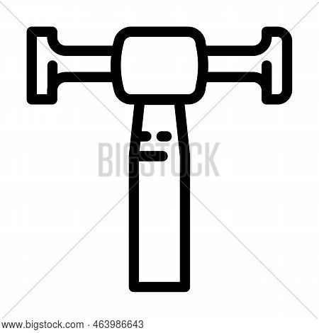 Planishing Hammer Line Icon Vector. Planishing Hammer Sign. Isolated Contour Symbol Black Illustrati