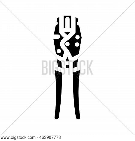 Crimping Pliers Glyph Icon Vector. Crimping Pliers Sign. Isolated Symbol Illustration