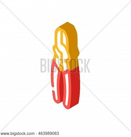 Linesman Pliers Isometric Icon Vector. Linesman Pliers Sign. Isolated Symbol Illustration