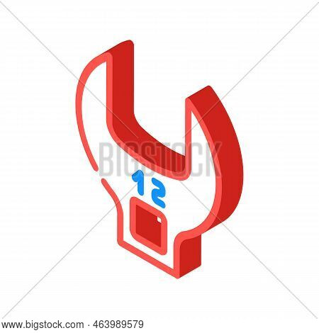 Crowfoot Wrench Isometric Icon Vector. Crowfoot Wrench Sign. Isolated Symbol Illustration