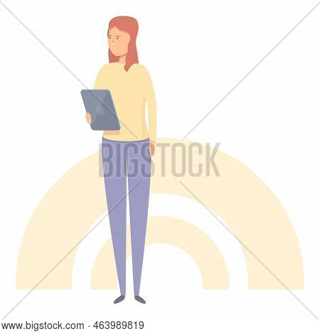 Woman Run Benchmark Icon Cartoon Vector. Cost Indicator. Unit Product